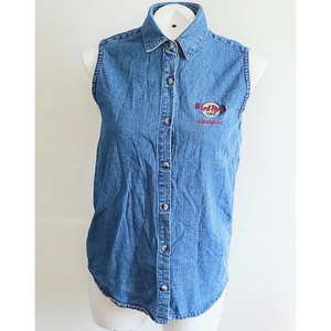 Hard‎ Rock Café Singapore Denim Button Down Shirt